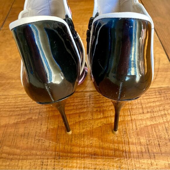 Sophia Webster Plaid Patent Leather High Heel Ankle Boots Black Pink Size EU 39 - Picture 11 of 16